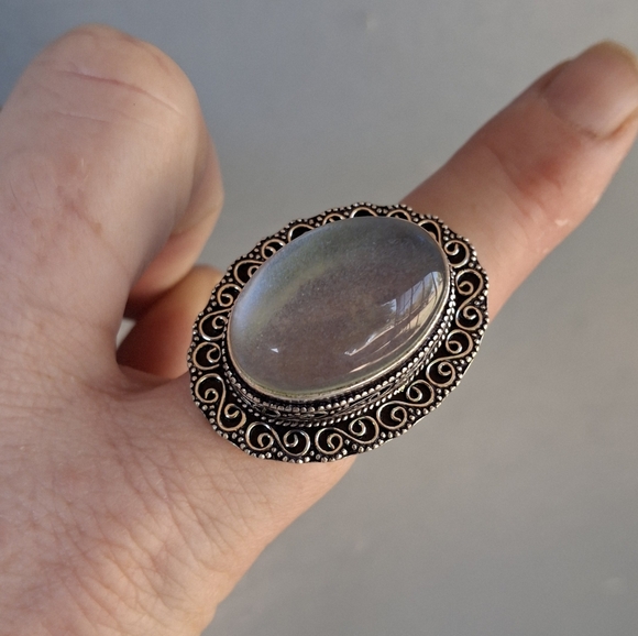 New Dichroic Glass 925 Silver Ring.  - Picture 10 of 16